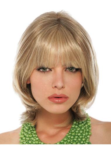 Real Hair Wigs Blonde Short Lace Style For Sale