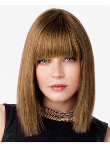 Fashionable Lace Front Brown Wigs Real Human Hair Stylish Look