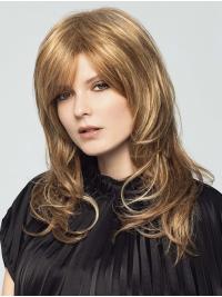 Blonde Wavy 20" Human Hair Wig Long For Womens