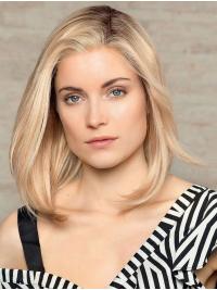 Blonde Straight Bob Wig 12" Designed Human Hair Wigs