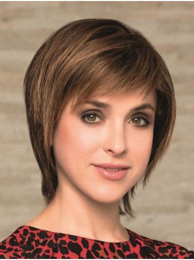 Straight Remy Human Hair Lace Front Wig Brown