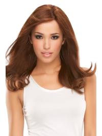 Auburn Long Wavy Wigs 100% Remy Human Hair, Monofilament Cap