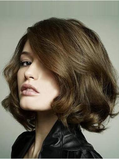 Brown Lace Front Wavy Human Hair Wig Gorgeous & Natural Look