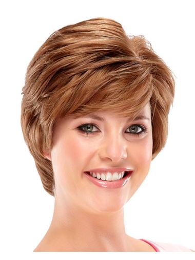 Layered Human Hair Wig Short 100% Hand-Tied Real Hair