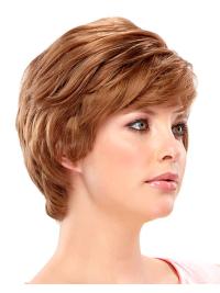 Layered Human Hair Wig Short 100% Hand-Tied Real Hair