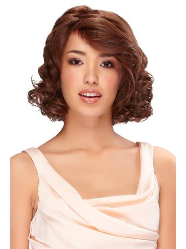 Chin Length Wavy Bob Wig Flexible Synthetic Auburn