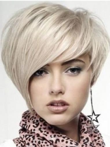 Affordable Blonde Boycut Wig Short Monofilament Human Hair
