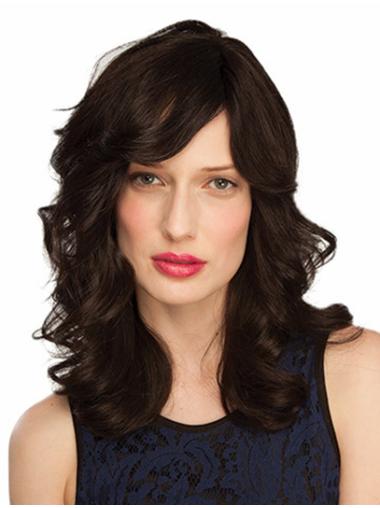 14" Black Human Hair Wigs with Bangs Natural Look