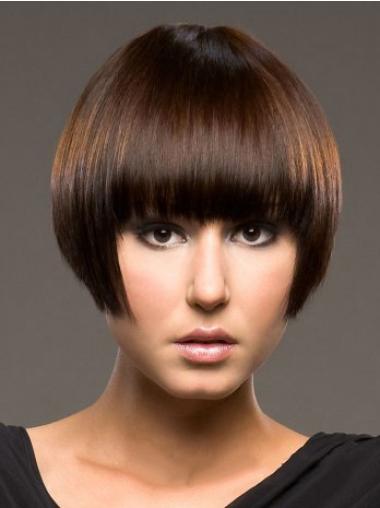 Short Auburn 8inch Capless Human Hair Wigs Natural and Stylish