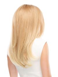 17" Blonde Straight Lace Front Human Wig Layered Style