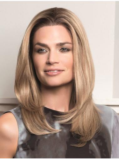 Straight Long Human Hair Wig No Bangs, Natural Lace Front Style