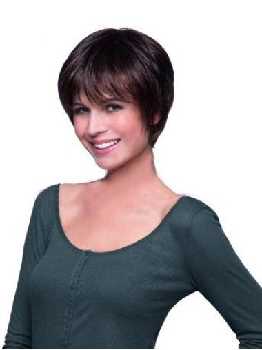 Auburn Straight Cropped Lace Front Human Hair Wig