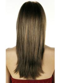 Exquisite Long Straight Brown Remy Human Hair Wig