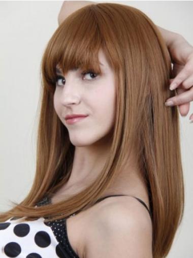 100% Human Hair Wigs Auburn Long Style Cheap