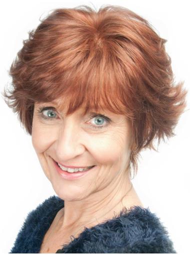 Auburn Wavy Lace Front Wig – Short Real Human Hair