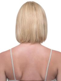 Straight Chin-Length Hand-Tied Remy Hair Wig No Bangs