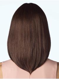 Cheap 14" Brown Shoulder-Length Real Hair Wigs