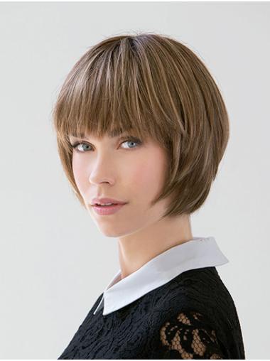 Chin-Length Remy Human Lace Front Wig for Women