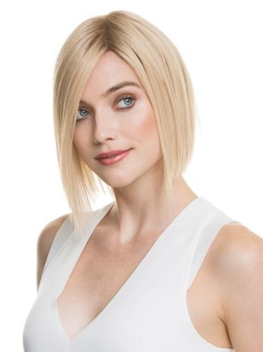 Ideal Blonde Human Hair Wig Straight for a Polished Look