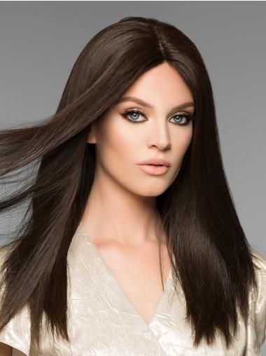 100% Hand-Tied Brown Human Hair Wigs Long Style