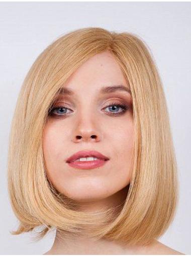 Blonde Bob Wig 12" Short Lace Human Hair for Women
